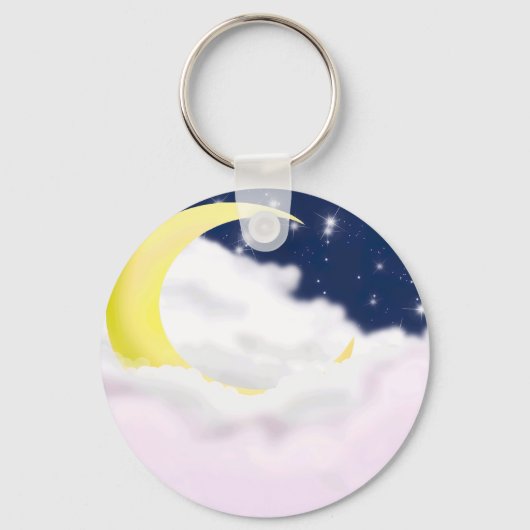 Porte-clés Cresent Moon in Soft Clouds Aluminum Keychain  (Recto)