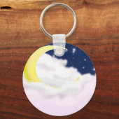 Porte-clés Cresent Moon in Soft Clouds Aluminum Keychain  (Verso)