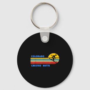 Porte-clés Crested butte colorado ski skieur ski rétro soleil