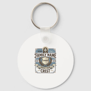 Porte-clés Crête de nom de famille Jésus Crête de nom de fami