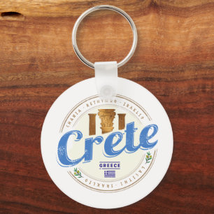 Porte-clés Crète Île Grèce Retro Vintage Vacances Souvenir