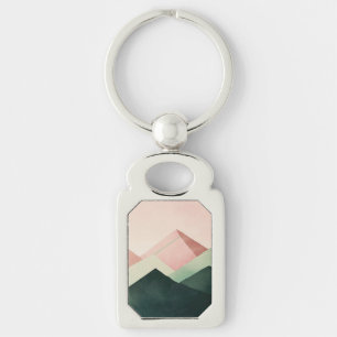 Porte-clés Crête Pastel – Paysage de Montagne Géométrique #1