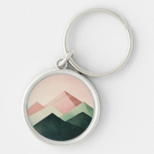 Porte-clés Crête Pastel – Paysage de Montagne Géométrique #1