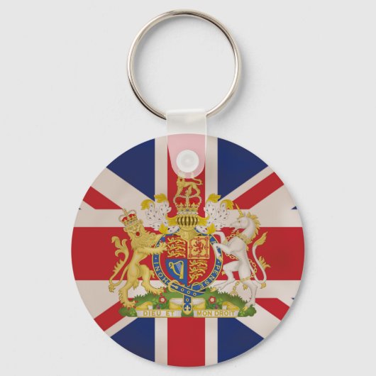 Porte-clés Crête royale sur drapeau Union Jack (Recto)