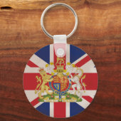 Porte-clés Crête royale sur drapeau Union Jack (Recto)