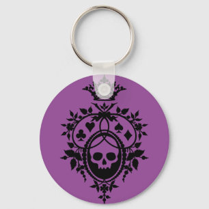 Porte-clés Crête Violette avec Crâne et Enseignes 