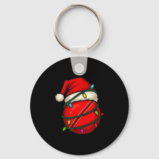 Porte-clés Cricket Ball With Santa Hat Funny Christmas Xmas G (Recto)