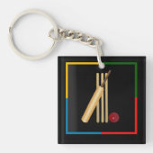 Porte-clés Cricket, guichet, batte et balle, (Devant)