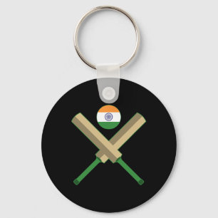 Porte-clés Cricket T Cricket Ll Drapeau Indien Inde Cricket 