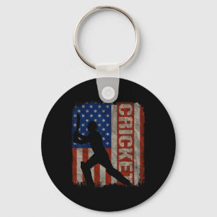 Porte-clés Cricket Usa Drapeau Américain Vintage Cadeau 4 Jui