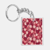 Porte-clés Crimson & Blush Seamless Rose Pattern (Devant gauche)