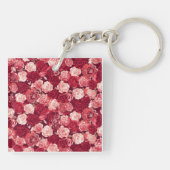 Porte-clés Crimson & Blush Seamless Rose Pattern (Dos)