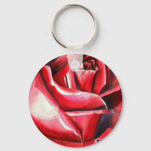Porte-clés Crimson Red Rose Original watercolor art