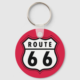 Porte-clés Crimson Red Route 66 Road Sign