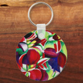 Porte-clés Crimson tropical Singapour Orchidées fleuris (Recto)