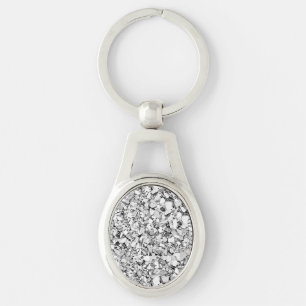 Porte-clés Cristal de Druzy - couleur d'or blanc