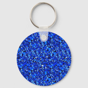 Porte-clés cristal druzy - bleu saphir