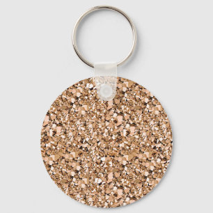 Porte-clés cristal druzy - couleur or rose