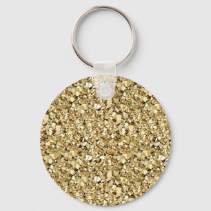 Porte-clés cristal druzy - or métallique