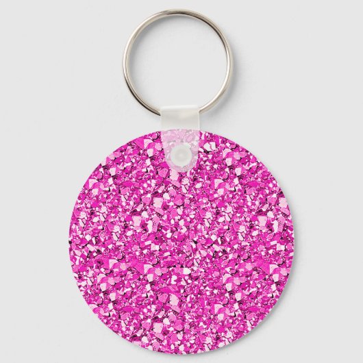 Porte-clés cristal druzy - rose fuchsia (Recto)