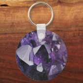 Porte-clés cristal géométrique gemstone mauve améthyste (Recto)