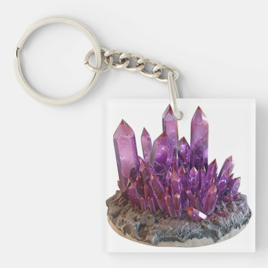 Porte-clés cristal violet (Devant)