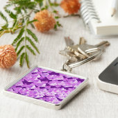 Porte-clés cristaux pyramidaux, violets (Côté)