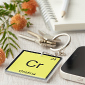 Porte-clés Cristina Nom Chimie Élément Tableau périodique (Devant Droit)