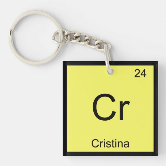 Porte-clés Cristina Nom Chimie Élément Tableau périodique (Devant)