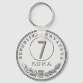 Porte-clés Croatian Kuna Coin Keychain–Customizable Backside (Recto)