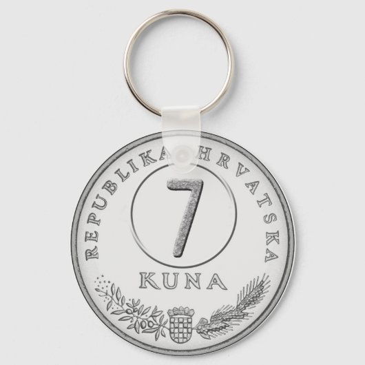 Porte-clés Croatian Kuna Coin Keychain–Customizable Backside (Recto)