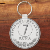 Porte-clés Croatian Kuna Coin Keychain–Customizable Backside (Recto)