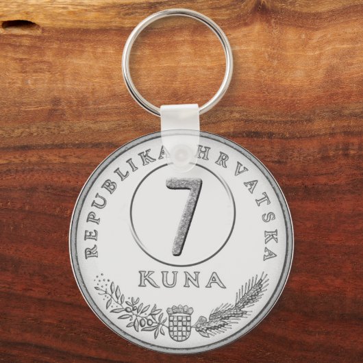 Porte-clés Croatian Kuna Coin Keychain–Customizable Backside (Recto)