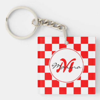 Porte-clés Croatie | Hrvatska | Nom À damiers Monogramme