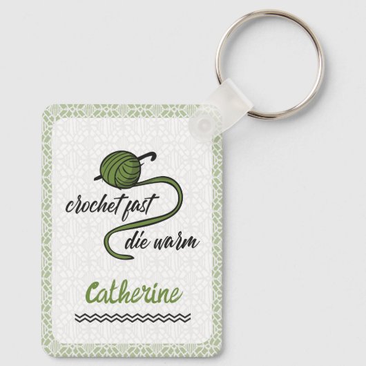 Porte-clés Crochet Vert Olive Fast, Die Chaud (Verso)