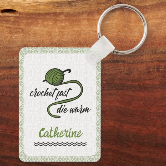 Porte-clés Crochet Vert Olive Fast, Die Chaud (Verso)