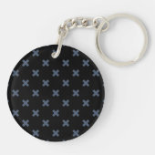 Porte-clés Crochets bleu-gris sur noir (Dos)