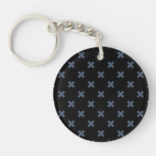 Porte-clés Crochets bleu-gris sur noir