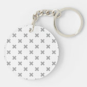 Porte-clés Crochets gris sur blanc (Dos)
