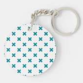 Porte-clés Crochets turquoises sur blanc (Dos)