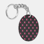 Porte-clés Crochis Fuchsia sur noir (Devant gauche)
