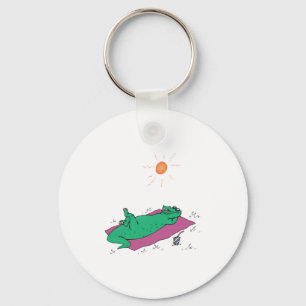 Porte-clés crocodile bronzant