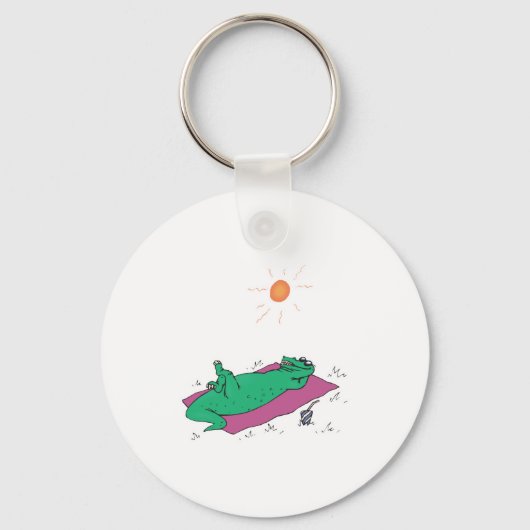 Porte-clés crocodile bronzant (Recto)