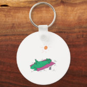 Porte-clés crocodile bronzant (Recto)