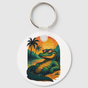 Porte-clés Crocodile d'été sans fin - Rétro