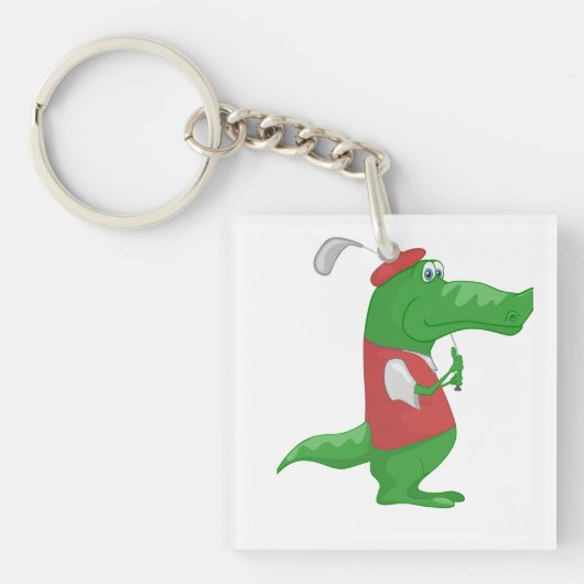 Porte-clés Crocodile Jouer au golf (Devant)