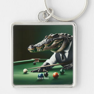 Porte-clés Crocodile mignon Imaginaire Jouer Billard