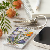 Porte-clés Crocus Spring Flower Botanique Floral Art (Devant droit)