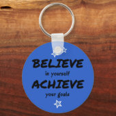 Porte-clés Croire motivationnelle atteindre bleu (Recto)
