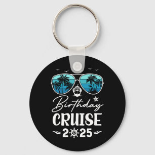 Porte-clés Croisière d'anniversaire 2025 Fête Vacances Équipe